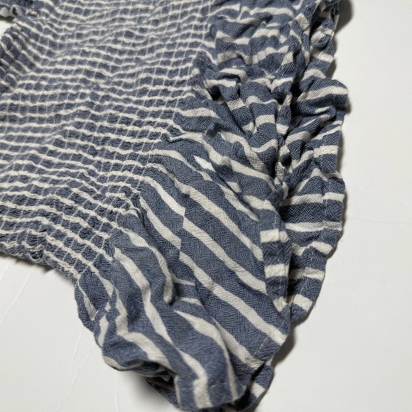 Hollister Square Tank Top Blue and White Striped Ruched Size Medium Coastal - Picture 8 of 10